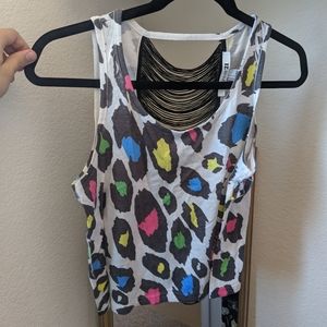 Colorful leopard print tank top